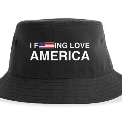 I love america  Sustainable Bucket Hat