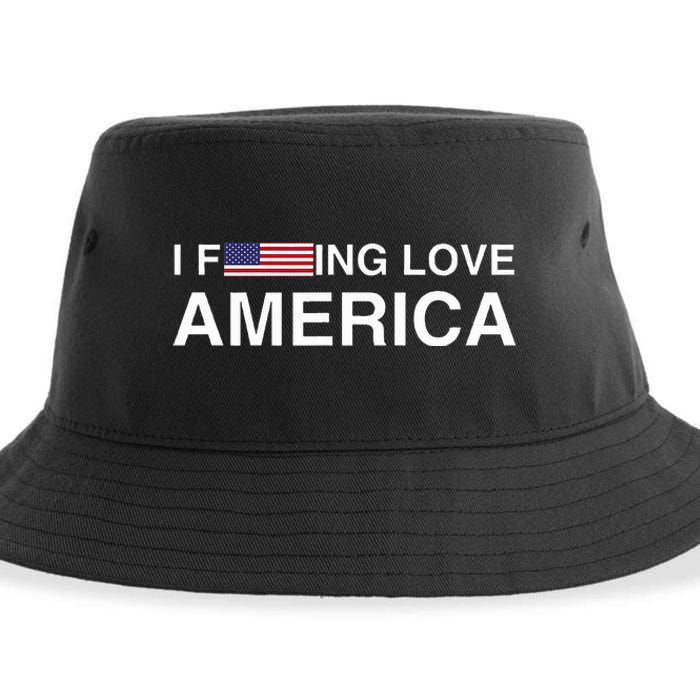 I love america  Sustainable Bucket Hat