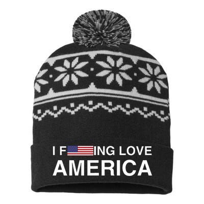 I love america  USA-Made Snowflake Beanie