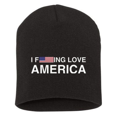 I love america  Short Acrylic Beanie