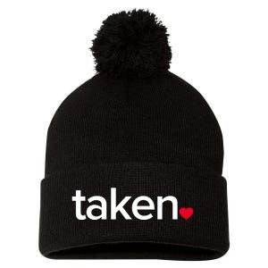 IN LOVE AND TAKEN Great Valentines Day Tee Pom Pom 12in Knit Beanie