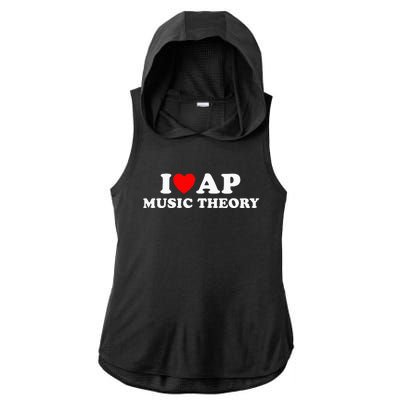 I Love Ap Music Theory I Heart Ap Music Theory Ladies PosiCharge Tri-Blend Wicking Draft Hoodie Tank