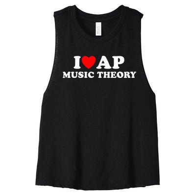 I Love Ap Music Theory I Heart Ap Music Theory Women's Racerback Cropped Tank