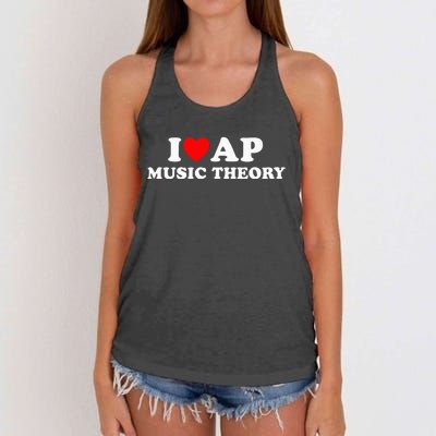 I Love Ap Music Theory I Heart Ap Music Theory Women's Knotted Racerback Tank