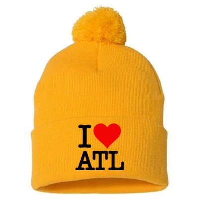 I LOVE ATLANTA GEORGIA HEART Pom Pom 12in Knit Beanie