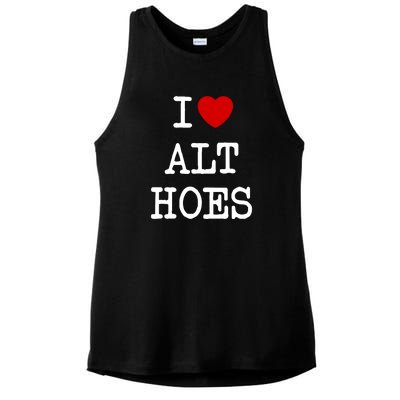 I Love Alt Hoes I Heart Alt Hoes Funny Red Heart Ladies PosiCharge Tri-Blend Wicking Tank