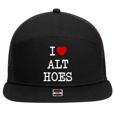 I Love Alt Hoes I Heart Alt Hoes Funny Red Heart 7 Panel Mesh Trucker Snapback Hat