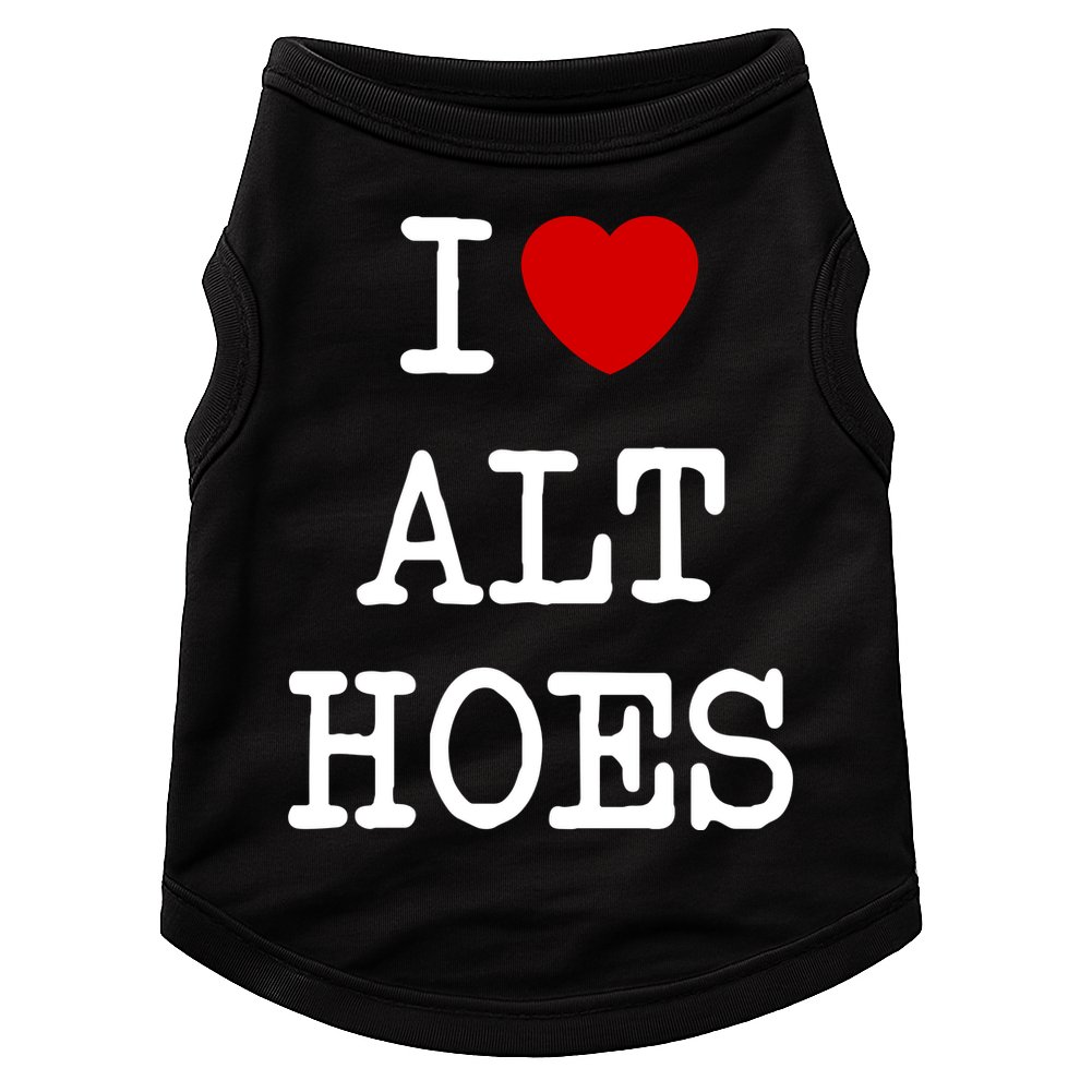 I Love Alt Hoes I Heart Alt Hoes Funny Red Heart Doggie Tank