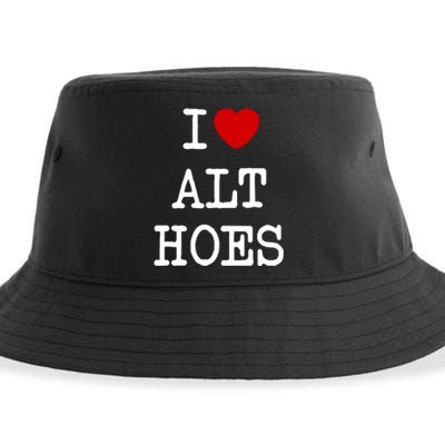 I Love Alt Hoes I Heart Alt Hoes Funny Red Heart Sustainable Bucket Hat