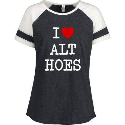 I Love Alt Hoes I Heart Alt Hoes Funny Red Heart Enza Ladies Jersey Colorblock Tee