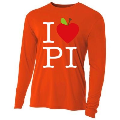 I Love Apple Pi Pie I Funny Math Geeks Gift Cooling Performance Long Sleeve Crew