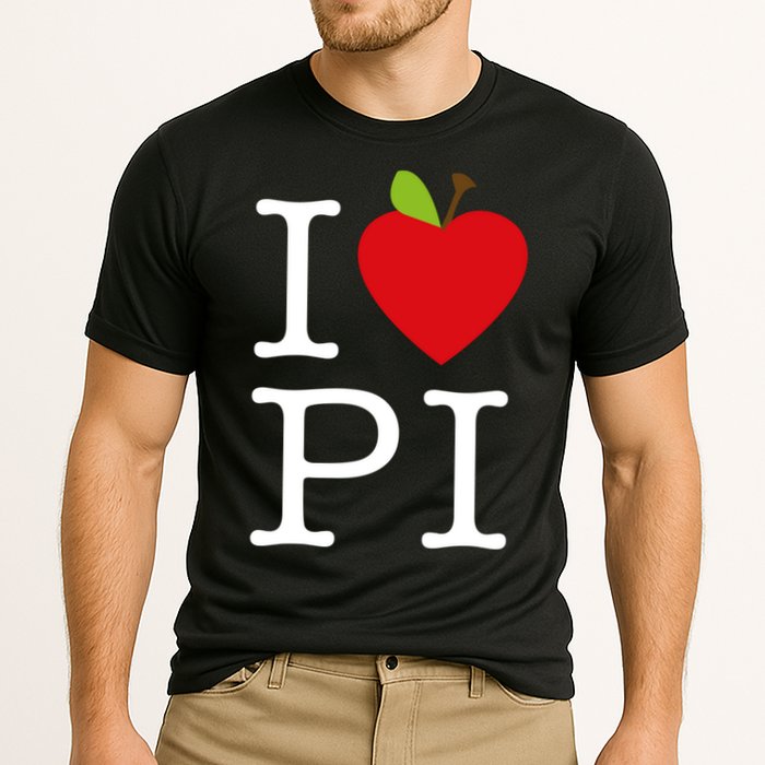 I Love Apple Pi Pie I Funny Math Geeks Gift Cooling Performance Crew T-Shirt