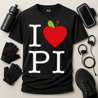 I Love Apple Pi Pie I Funny Math Geeks Gift Cooling Performance Crew T-Shirt