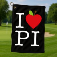 I Love Apple Pi Pie I Funny Math Geeks Gift Golf Towel