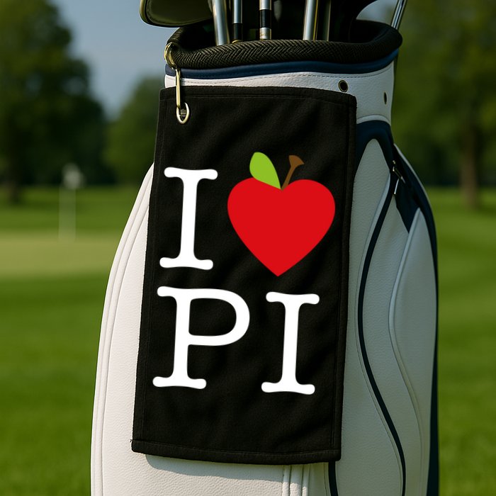 I Love Apple Pi Pie I Funny Math Geeks Gift Golf Towel