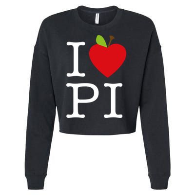 I Love Apple Pi Pie I Funny Math Geeks Gift Cropped Pullover Crew