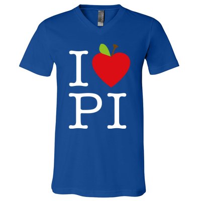 I Love Apple Pi Pie I Funny Math Geeks Gift V-Neck T-Shirt