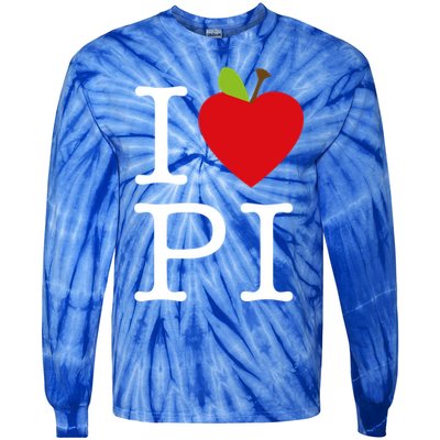 I Love Apple Pi Pie I Funny Math Geeks Gift Tie-Dye Long Sleeve Shirt