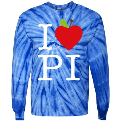 I Love Apple Pi Pie I Funny Math Geeks Gift Tie-Dye Long Sleeve Shirt