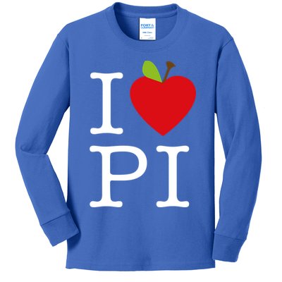 I Love Apple Pi Pie I Funny Math Geeks Gift Kids Long Sleeve Shirt