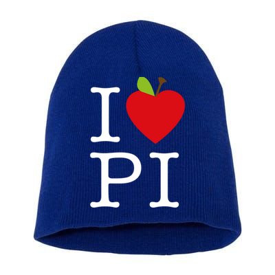 I Love Apple Pi Pie I Funny Math Geeks Gift Short Acrylic Beanie