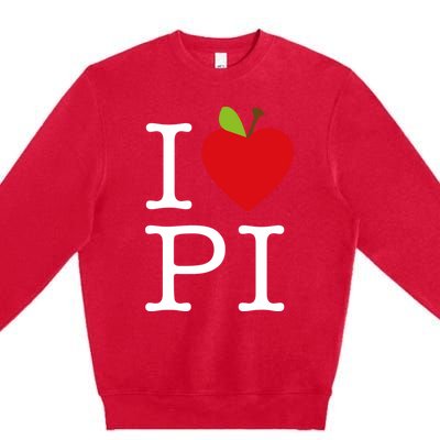 I Love Apple Pi Pie I Funny Math Geeks Gift Premium Crewneck Sweatshirt