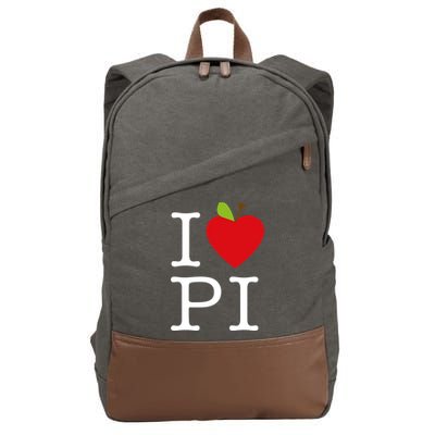 I Love Apple Pi Pie I Funny Math Geeks Gift Cotton Canvas Backpack
