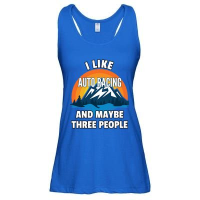 I Like Auto Racing And Maybe Three People Gift Ladies Essential Flowy Tank