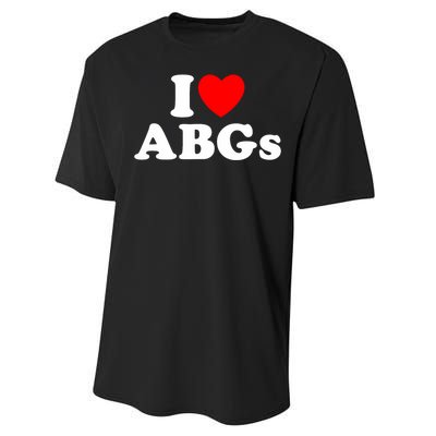 I Love Abgs I Heart Abgs Funny Asian Baby Lover Performance Sprint T-Shirt