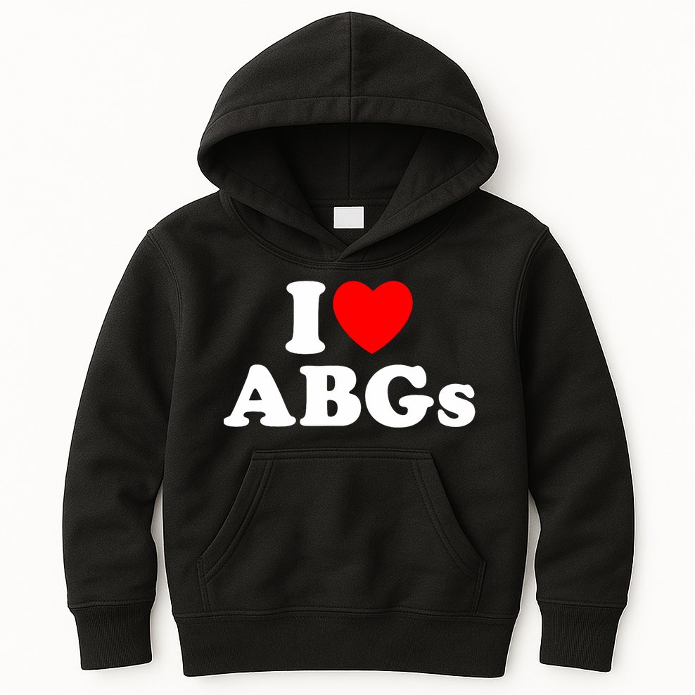 I Love Abgs I Heart Abgs Funny Asian Baby Lover Kids Hoodie