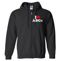 I Love Abgs I Heart Abgs Funny Asian Baby Lover Full Zip Hoodie