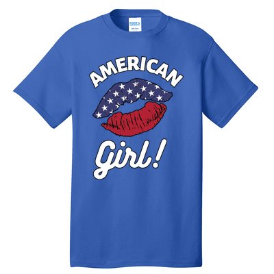 I Love America Lips Usa United States American Us Gift Tall T-Shirt