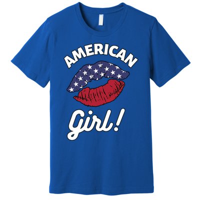 I Love America Lips Usa United States American Us Gift Premium T-Shirt