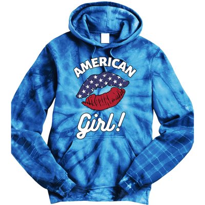 I Love America Lips Usa United States American Us Gift Tie Dye Hoodie