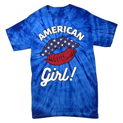 I Love America Lips Usa United States American Us Gift Tie-Dye T-Shirt