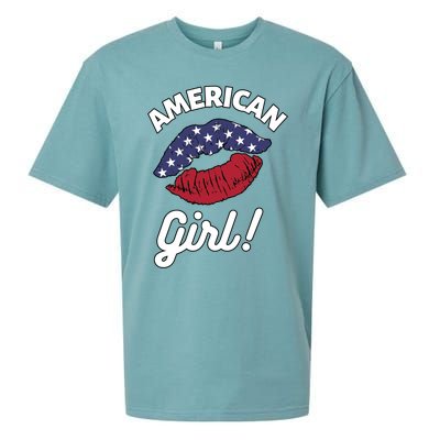 I Love America Lips Usa United States American Us Gift Sueded Cloud Jersey T-Shirt