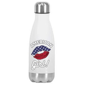 I Love America Lips Usa United States American Us Gift Stainless Steel Insulated Water Bottle