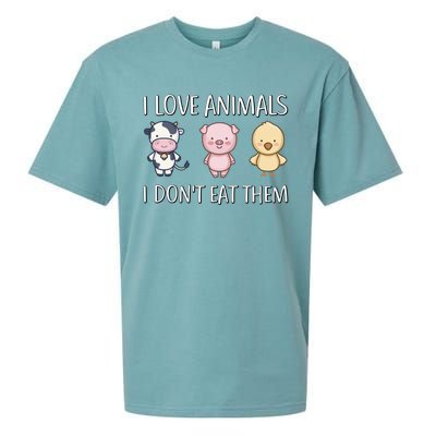 I Love Animals I Dont Eat Them I Veggie Vegan Lifestyle Gift Sueded Cloud Jersey T-Shirt