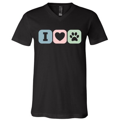 I Love Animals Dog Cat Rescue Owner Gift V-Neck T-Shirt