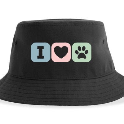 I Love Animals Dog Cat Rescue Owner Gift Sustainable Bucket Hat