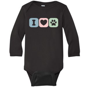 I Love Animals Dog Cat Rescue Owner Gift Baby Long Sleeve Bodysuit