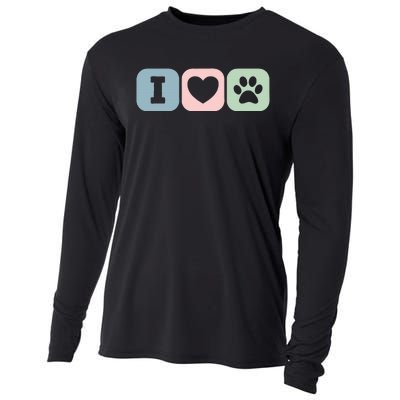 I Love Animals Dog Cat Rescue Owner Gift Cooling Performance Long Sleeve Crew