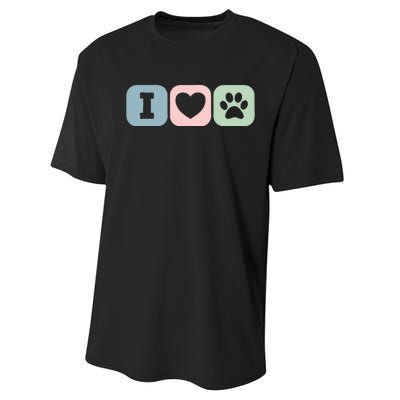 I Love Animals Dog Cat Rescue Owner Gift Performance Sprint T-Shirt