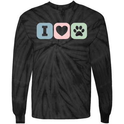 I Love Animals Dog Cat Rescue Owner Gift Tie-Dye Long Sleeve Shirt