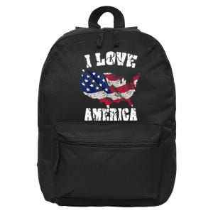 I Love America USA 4th Of July Gift 16 in Basic Backpack