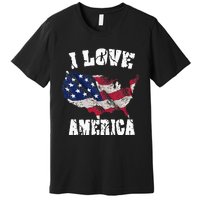 I Love America USA 4th Of July Gift Premium T-Shirt