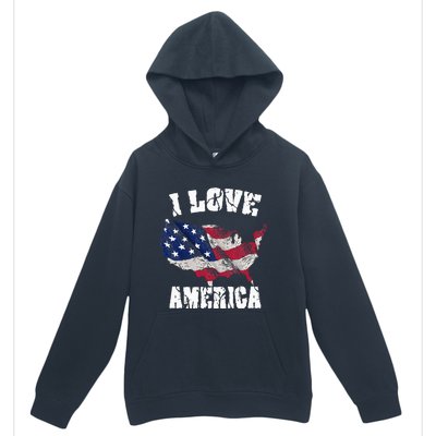 I Love America USA 4th Of July Gift Urban Pullover Hoodie