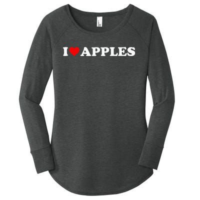 I Love Apples Heart Women's Perfect Tri Tunic Long Sleeve Shirt