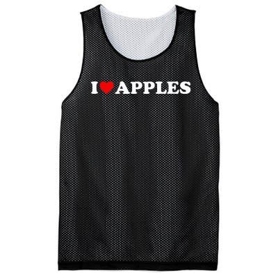 I Love Apples Heart Mesh Reversible Basketball Jersey Tank