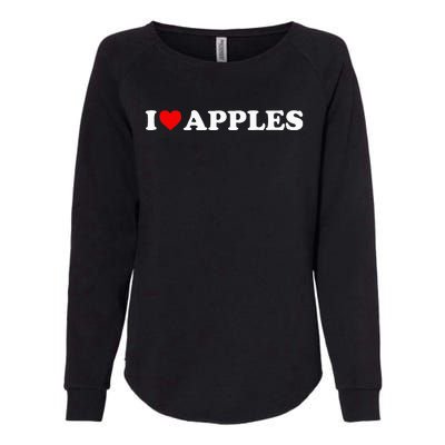 I Love Apples Heart Womens California Wash Sweatshirt